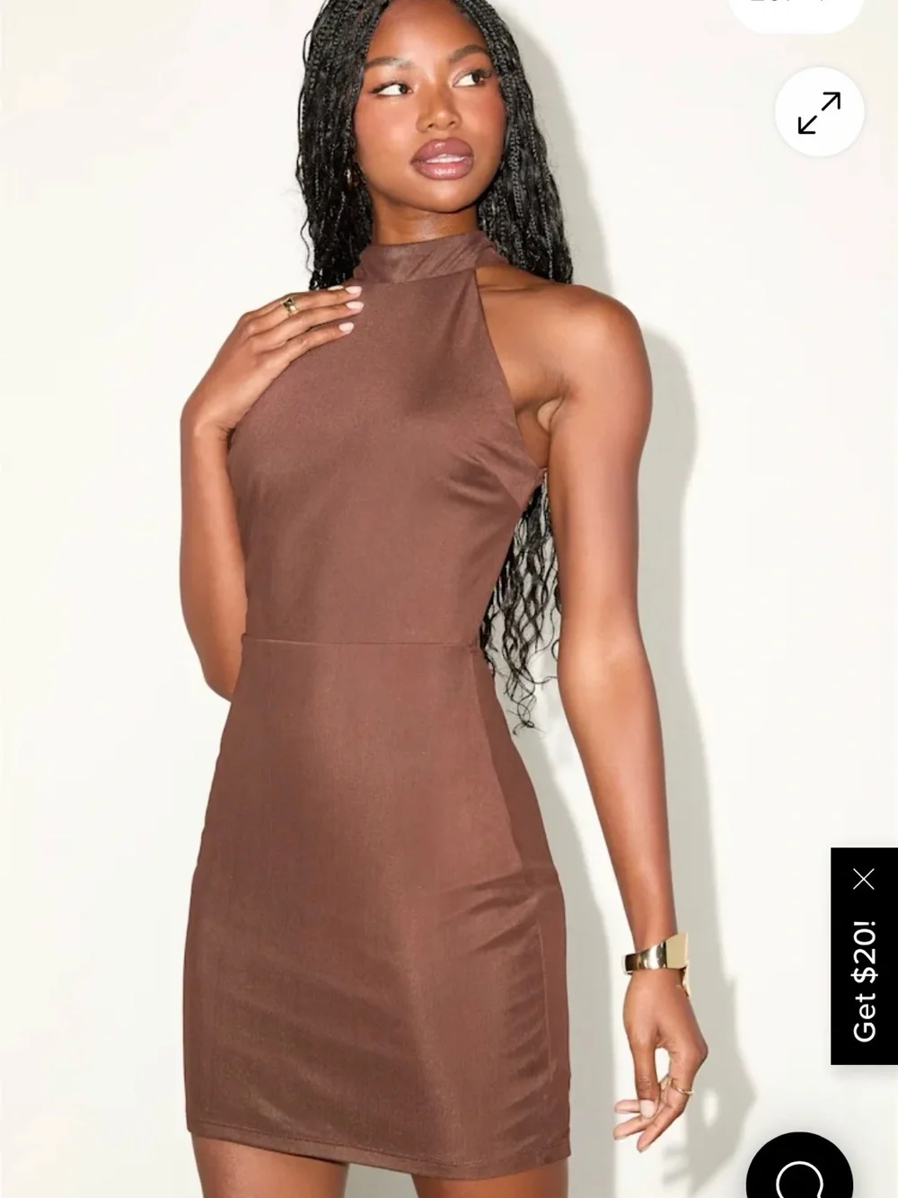 Lulus Siranda Brown Mesh Backless Mini Dress